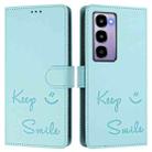 For itel City 100 Smile Embossing RFID Leather Phone Case(Mint Green) - 2