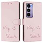 For itel City 100 Smile Embossing RFID Leather Phone Case(Pink) - 2