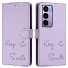 For itel City 100 Smile Embossing RFID Leather Phone Case(Light Purple) - 2