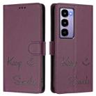 For itel City 100 Smile Embossing RFID Leather Phone Case(Violet) - 2