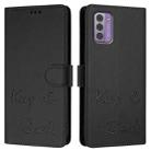 For Nokia G42 / G310 Smile Embossing RFID Leather Phone Case(Black) - 3