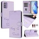 For Nokia G42 / G310 Smile Embossing RFID Leather Phone Case(Light Purple) - 1