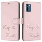 For Nokia C300 Smile Embossing RFID Leather Phone Case(Pink) - 3