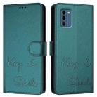 For Nokia C300 Smile Embossing RFID Leather Phone Case(Peacock Green) - 3