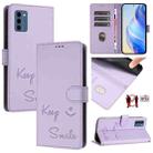 For Nokia C300 Smile Embossing RFID Leather Phone Case(Light Purple) - 1