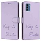 For Nokia C300 Smile Embossing RFID Leather Phone Case(Light Purple) - 3