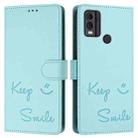 For Nokia C22 Smile Embossing RFID Leather Phone Case(Mint Green) - 3