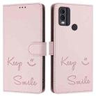 For Nokia C22 Smile Embossing RFID Leather Phone Case(Pink) - 3