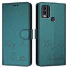 For Nokia C22 Smile Embossing RFID Leather Phone Case(Peacock Green) - 3