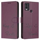 For Nokia C22 Smile Embossing RFID Leather Phone Case(Violet) - 3