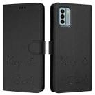 For Nokia G22 Smile Embossing RFID Leather Phone Case(Black) - 3