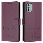 For Nokia G22 Smile Embossing RFID Leather Phone Case(Violet) - 3