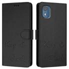 For Nokia C02 Smile Embossing RFID Leather Phone Case(Black) - 3
