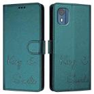 For Nokia C02 Smile Embossing RFID Leather Phone Case(Peacock Green) - 3