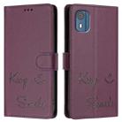 For Nokia C02 Smile Embossing RFID Leather Phone Case(Violet) - 3