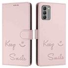 For Nokia G400 Smile Embossing RFID Leather Phone Case(Pink) - 3