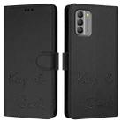 For Nokia G400 Smile Embossing RFID Leather Phone Case(Black) - 3