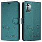 For Nokia G11 / G21  Smile Embossing RFID Leather Phone Case(Peacock Green) - 3