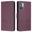 For Nokia G11 / G21  Smile Embossing RFID Leather Phone Case(Violet) - 3