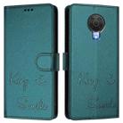For Nokia 6.3 / G20 / G10 Smile Embossing RFID Leather Phone Case(Peacock Green) - 3