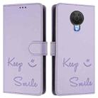 For Nokia 6.3 / G20 / G10 Smile Embossing RFID Leather Phone Case(Light Purple) - 3