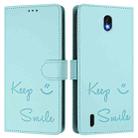 For Nokia C01 Plus / C1 2nd Edition Smile Embossing RFID Leather Phone Case(Mint Green) - 3