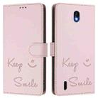 For Nokia C01 Plus / C1 2nd Edition Smile Embossing RFID Leather Phone Case(Pink) - 3