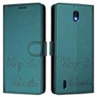 For Nokia C01 Plus / C1 2nd Edition Smile Embossing RFID Leather Phone Case(Peacock Green) - 3