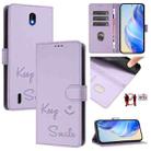 For Nokia C01 Plus / C1 2nd Edition Smile Embossing RFID Leather Phone Case(Light Purple) - 1
