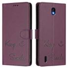 For Nokia C01 Plus / C1 2nd Edition Smile Embossing RFID Leather Phone Case(Violet) - 3