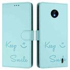 For Nokia C10 / C20 Smile Embossing RFID Leather Phone Case(Mint Green) - 3