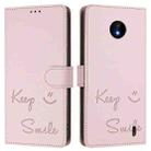 For Nokia C10 / C20 Smile Embossing RFID Leather Phone Case(Pink) - 3