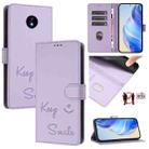 For Nokia C10 / C20 Smile Embossing RFID Leather Phone Case(Light Purple) - 1