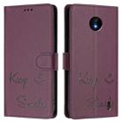 For Nokia C10 / C20 Smile Embossing RFID Leather Phone Case(Violet) - 3