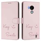 For Nokia C30 Smile Embossing RFID Leather Phone Case(Pink) - 3