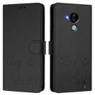 For Nokia C30 Smile Embossing RFID Leather Phone Case(Black) - 3