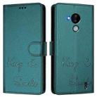 For Nokia C30 Smile Embossing RFID Leather Phone Case(Peacock Green) - 3