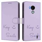For Nokia C30 Smile Embossing RFID Leather Phone Case(Light Purple) - 3