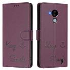 For Nokia C30 Smile Embossing RFID Leather Phone Case(Violet) - 3