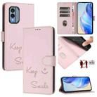 For Nokia X30 5G Smile Embossing RFID Leather Phone Case(Pink) - 1