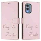 For Nokia X30 5G Smile Embossing RFID Leather Phone Case(Pink) - 3