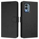 For Nokia X30 5G Smile Embossing RFID Leather Phone Case(Black) - 3