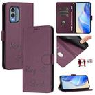 For Nokia X30 5G Smile Embossing RFID Leather Phone Case(Violet) - 1