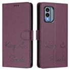 For Nokia X30 5G Smile Embossing RFID Leather Phone Case(Violet) - 3