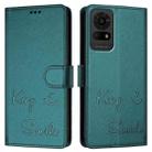 For TCL 50 LE 5G Smile Embossing RFID Leather Phone Case(Peacock Green) - 3