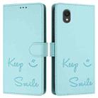 For TCL 201 Smile Embossing RFID Leather Phone Case(Mint Green) - 3