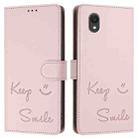 For TCL 201 Smile Embossing RFID Leather Phone Case(Pink) - 3