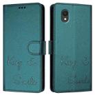 For TCL 201 Smile Embossing RFID Leather Phone Case(Peacock Green) - 3