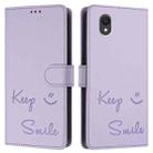 For TCL 201 Smile Embossing RFID Leather Phone Case(Light Purple) - 3