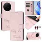 For TCL 50 XL 5G Smile Embossing RFID Leather Phone Case(Pink) - 1